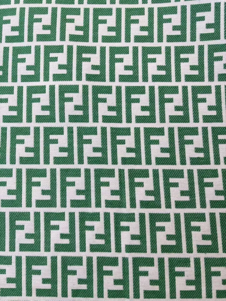 Green Fendi FF Jacquard Sewing Designer Fabric Sold by Yard - mingfabricstore