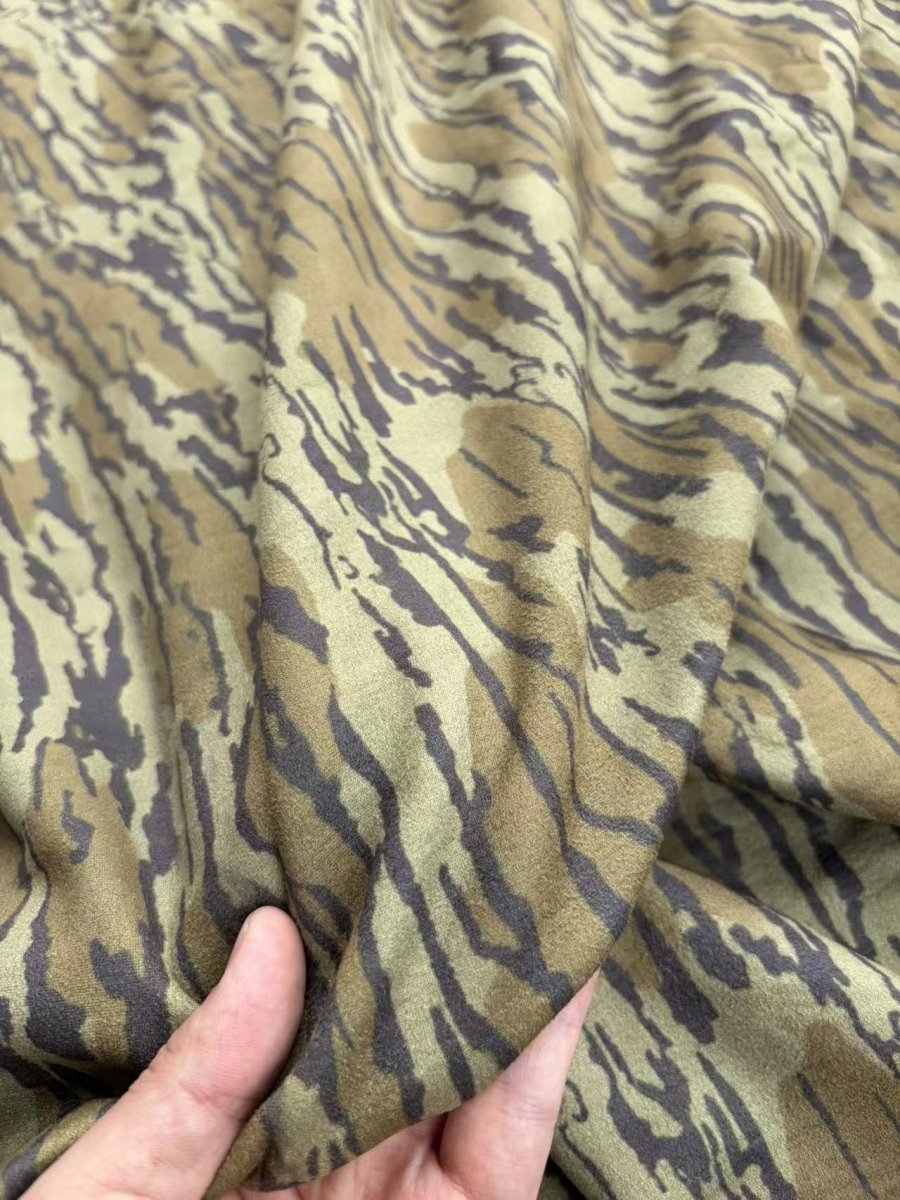 Green Forest Camo Suede Stretchy Fabric for Speaker Pod DIY - mingfabricstore