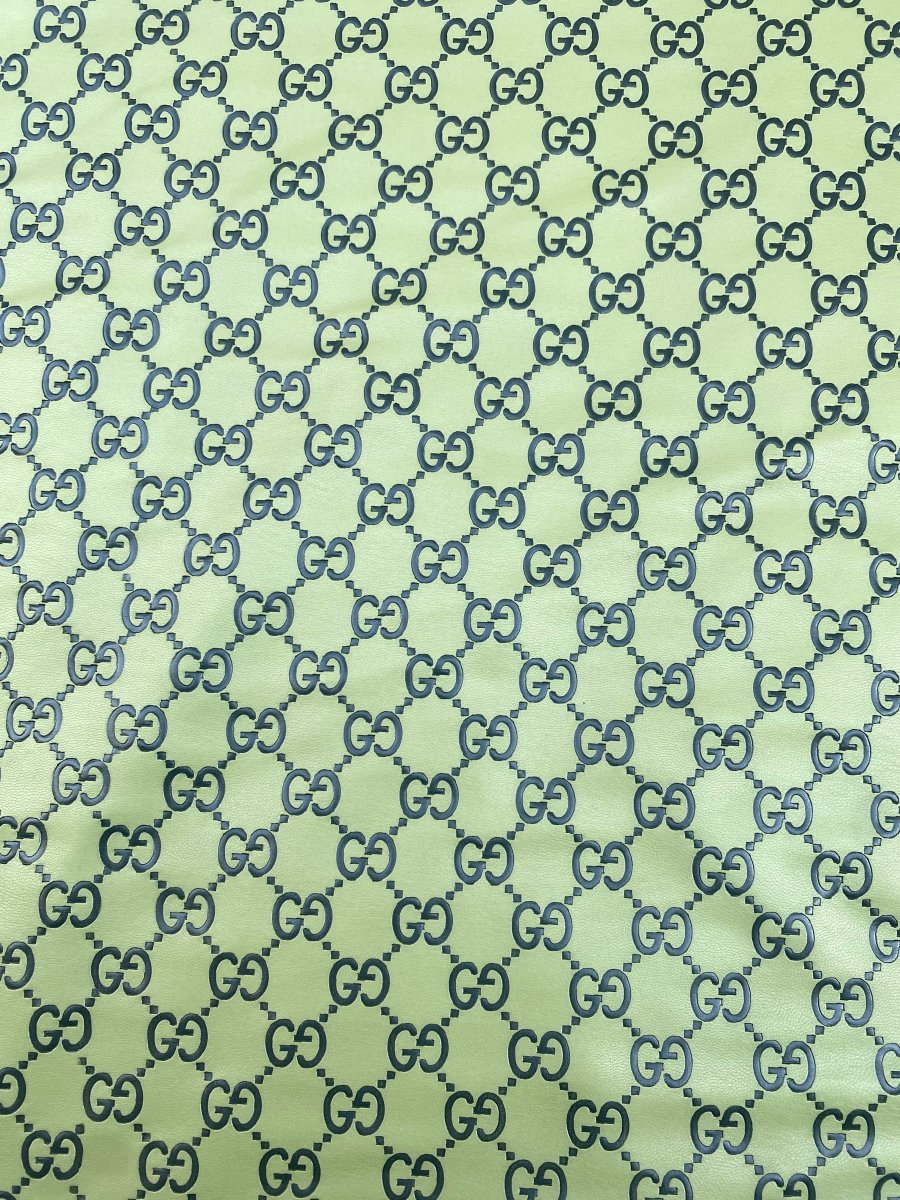 Green Gucci Embossed Napa Leather for Handmade Car Seat Upholstery Custom - mingfabricstore