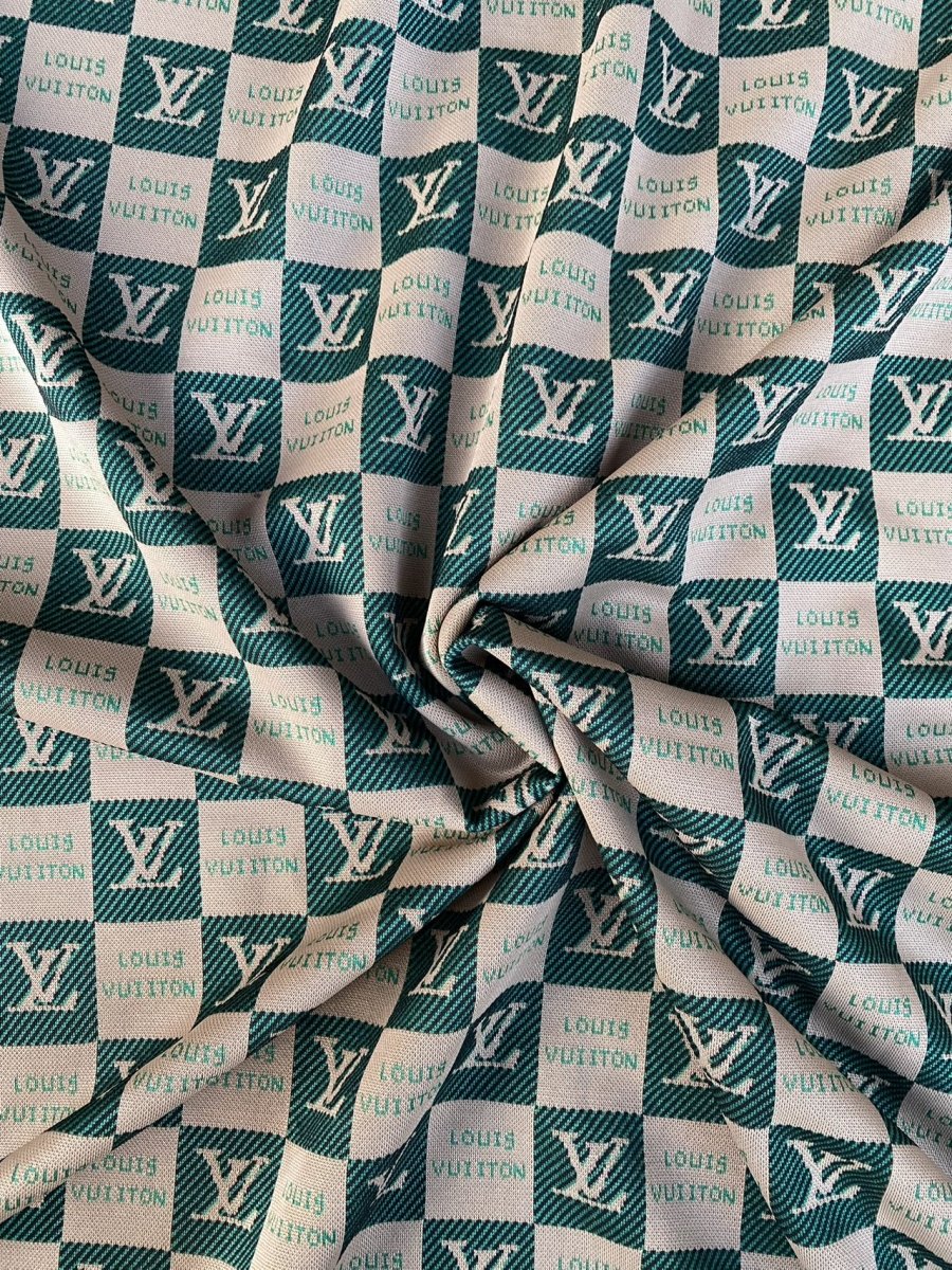 Green Louis Vuitton Knitted Stretchy Fabric for Clothing Bespoke - mingfabricstore