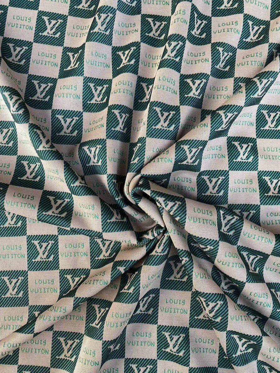 Green Louis Vuitton Knitted Stretchy Fabric for Clothing Bespoke - mingfabricstore