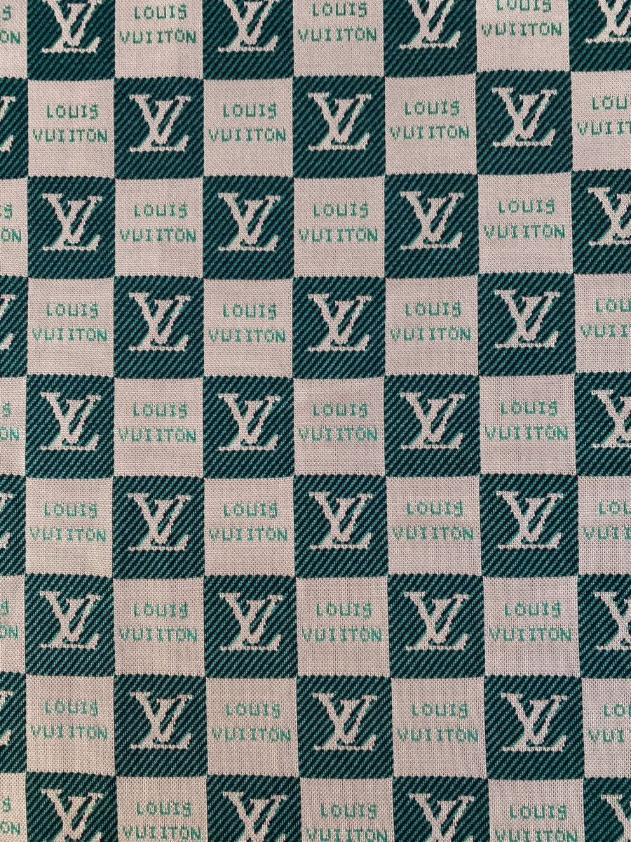 Green Louis Vuitton Knitted Stretchy Fabric for Clothing Bespoke - mingfabricstore