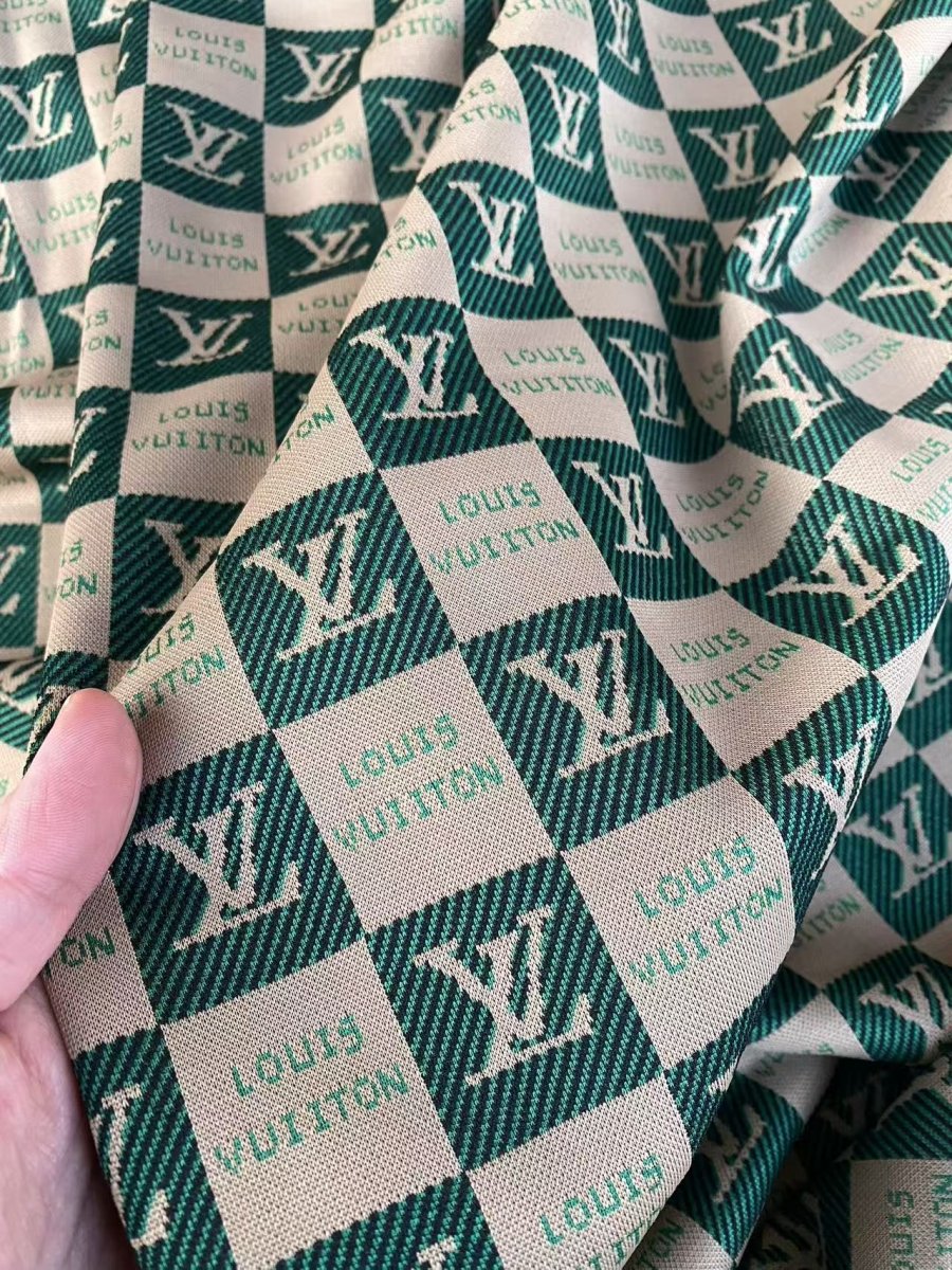 Green Louis Vuitton Knitted Stretchy Fabric for Clothing Bespoke - mingfabricstore
