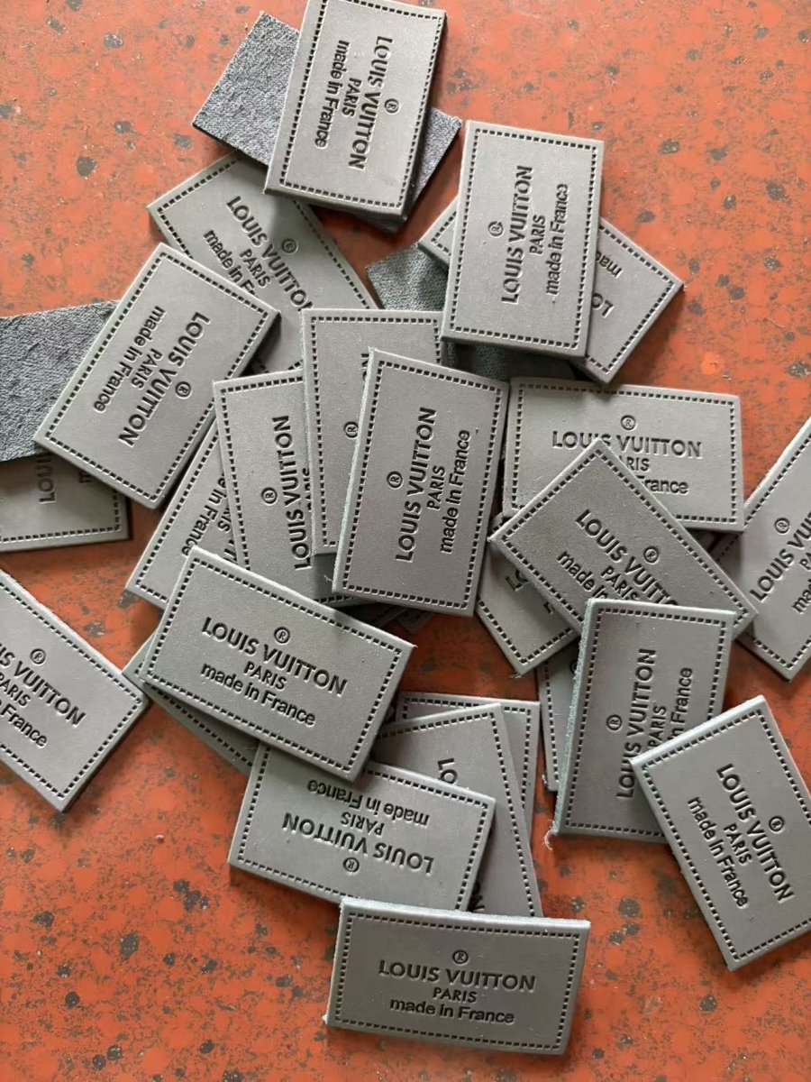Grey Authentic Leather LV Tags - mingfabricstore