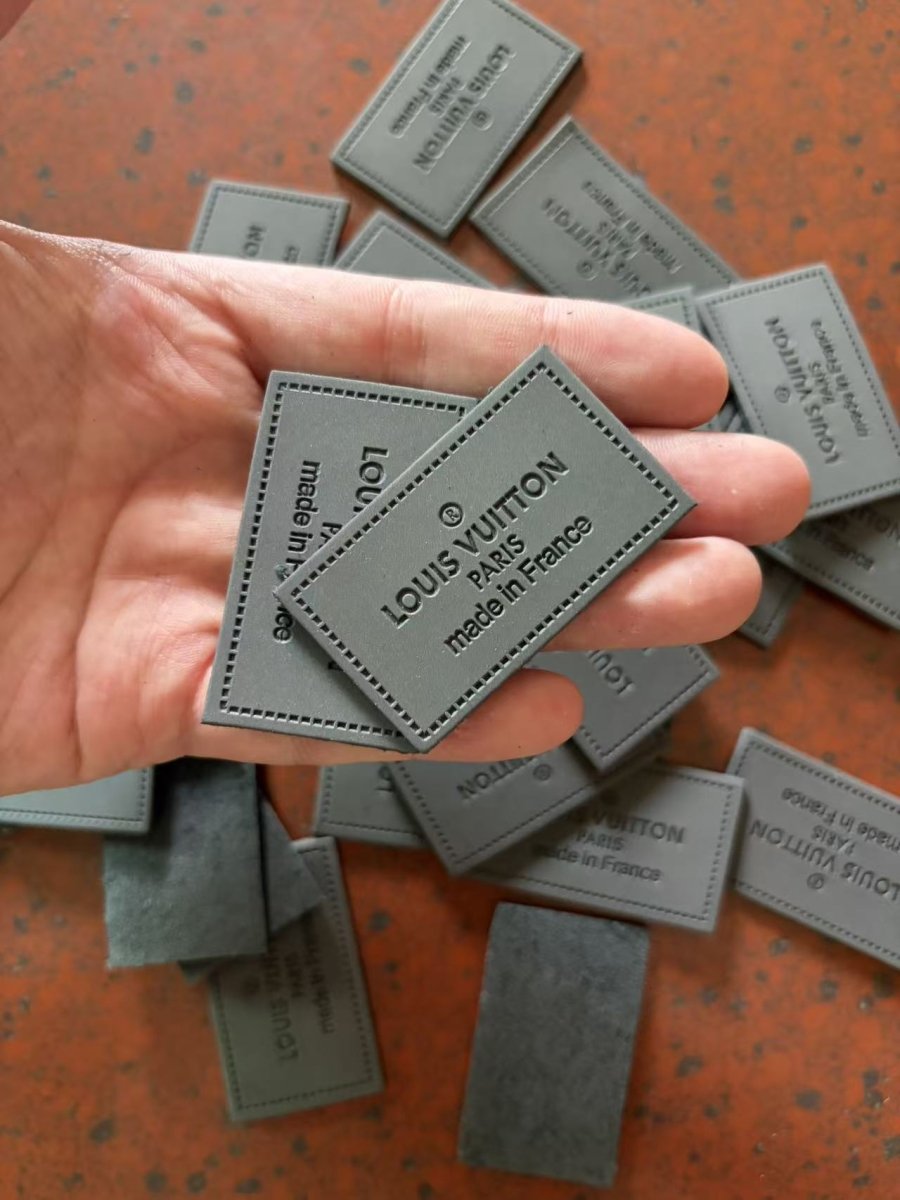 Grey Authentic Leather LV Tags - mingfabricstore