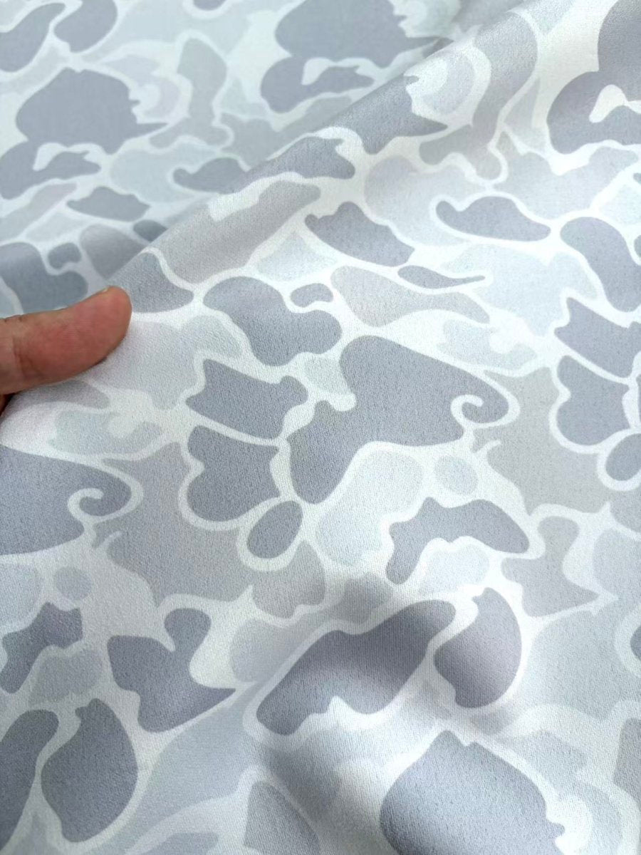 Grey Camo Speaker Pod Suede Fabric DIY Custom Car Headliner Upholstery - mingfabricstore