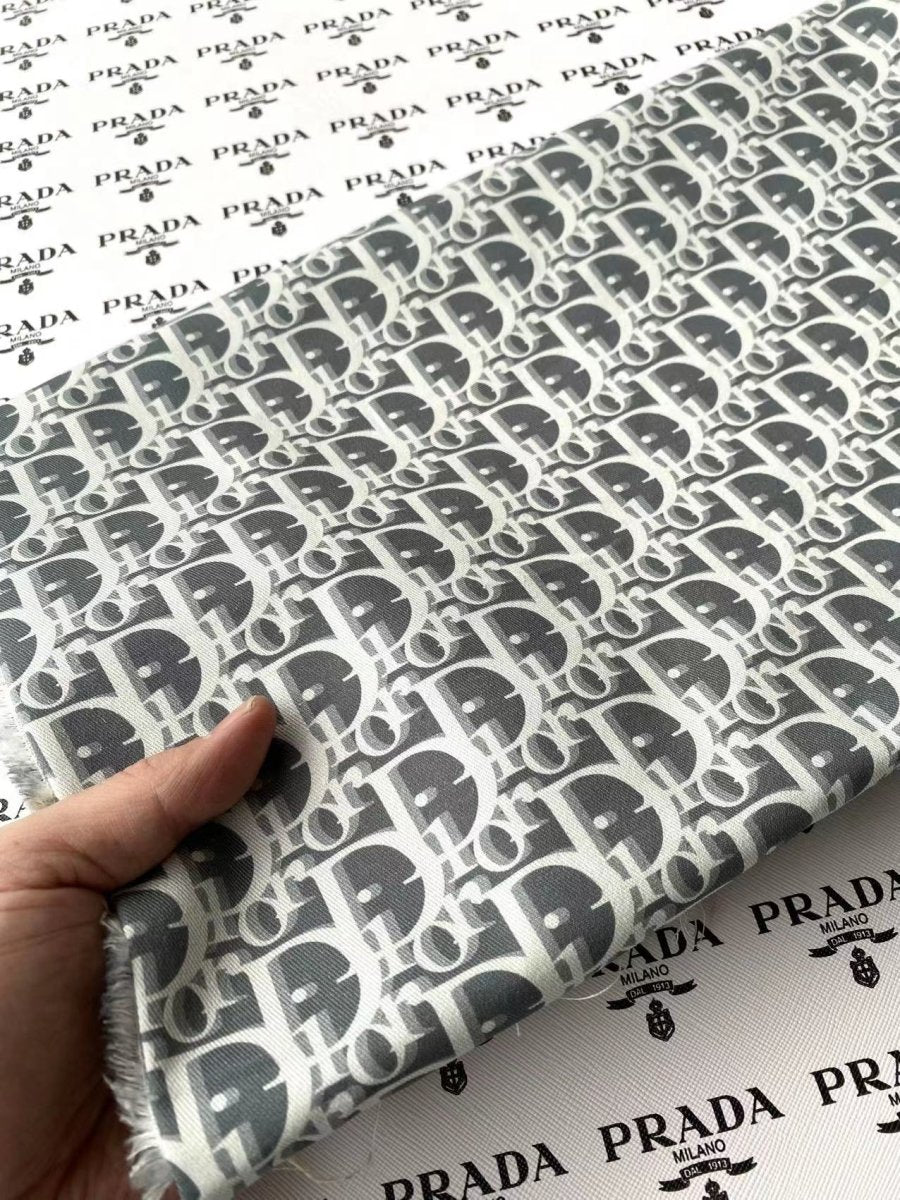 Grey Dior Cotton Sewing Fabric Sold by Yard for Handmade DIY Projects - mingfabricstore
