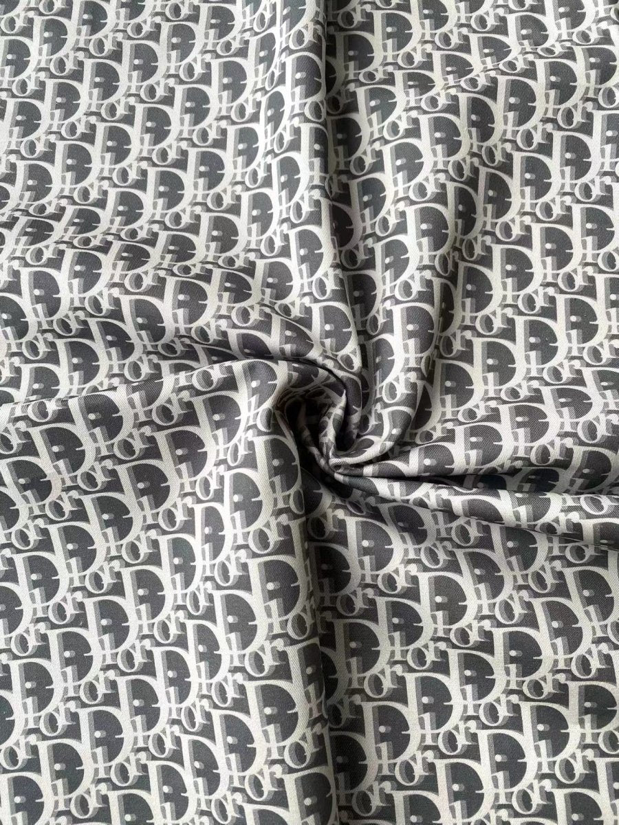 Grey Dior Cotton Sewing Fabric Sold by Yard for Handmade DIY Projects - mingfabricstore