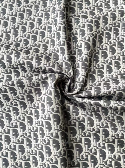 Grey Dior Cotton Sewing Fabric Sold by Yard for Handmade DIY Projects - mingfabricstore