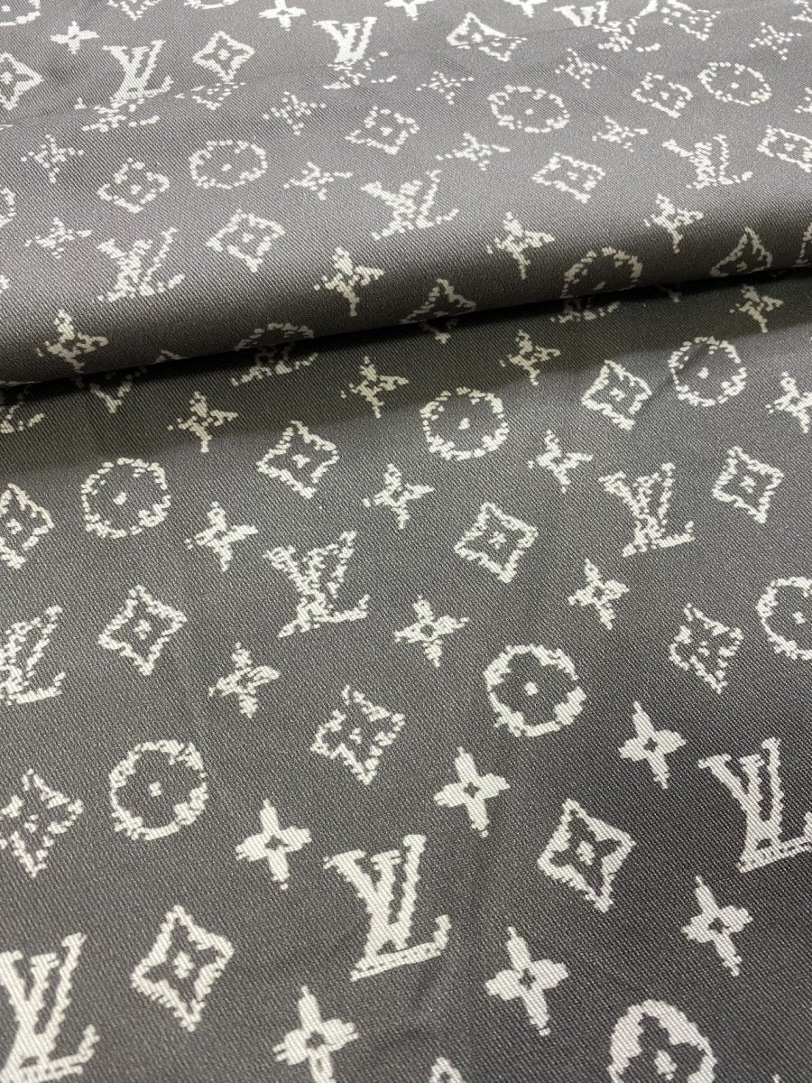 Grey LV Gradient Cotton Fabric for Clothing DIY Crafts Handmade Sold by Yard - mingfabricstore