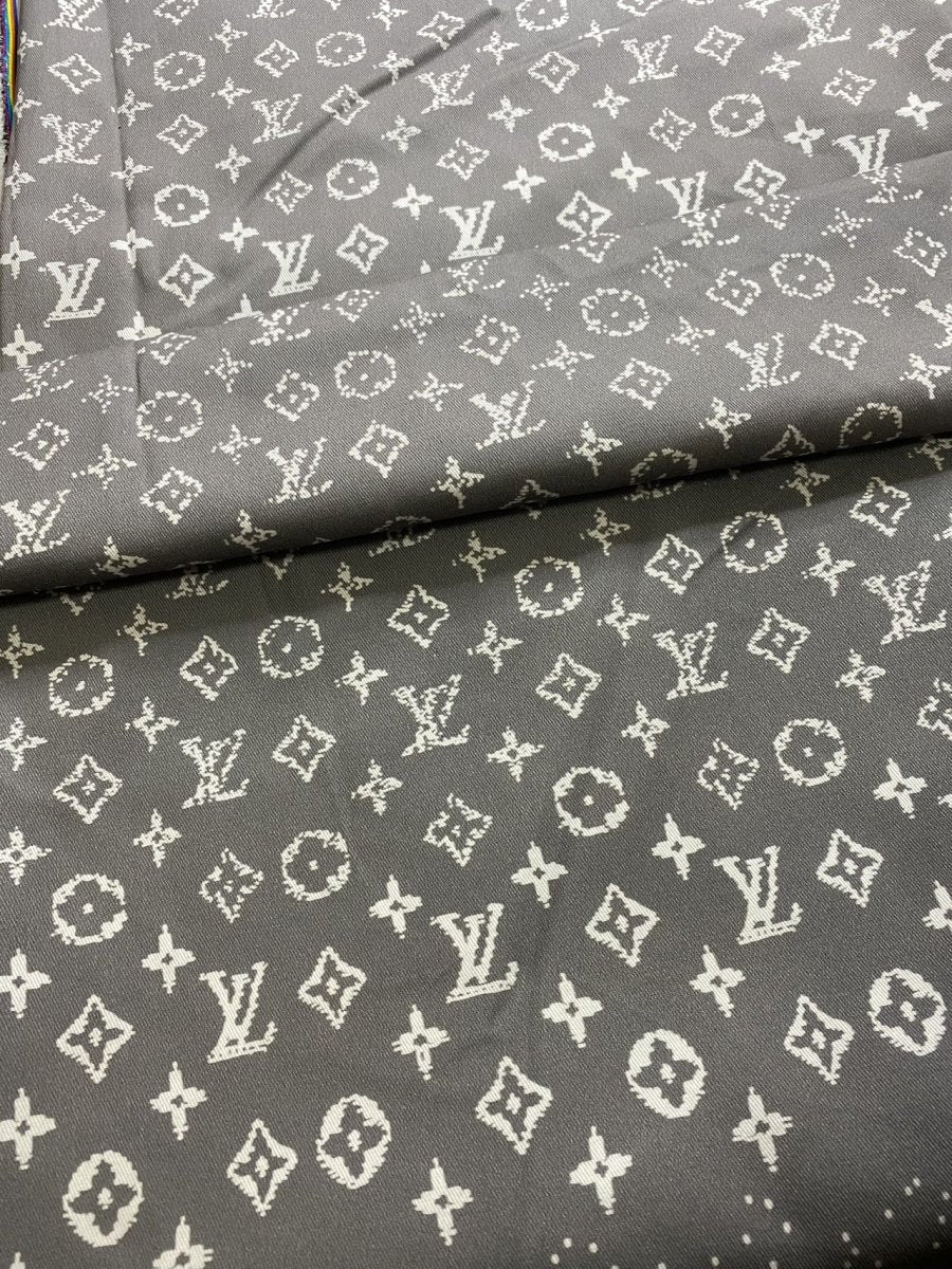 Grey LV Gradient Cotton Fabric for Clothing DIY Crafts Handmade Sold by Yard - mingfabricstore