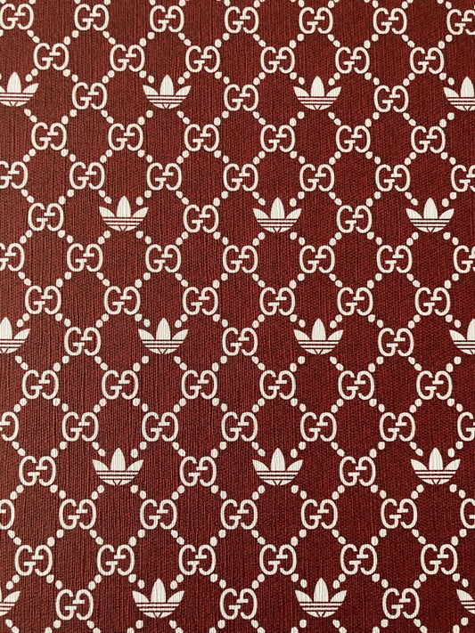 Gucci Adidas Vinyl Leather Fabric for Custom Handcraft - mingfabricstore