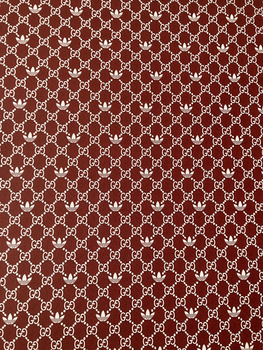 Gucci Adidas Vinyl Leather Fabric for Custom Handcraft - mingfabricstore