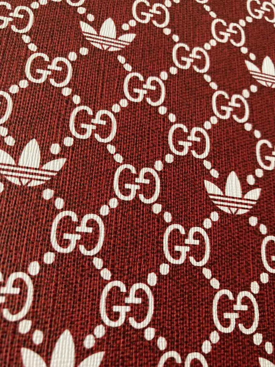 Gucci Adidas Vinyl Leather Fabric for Custom Handcraft - mingfabricstore