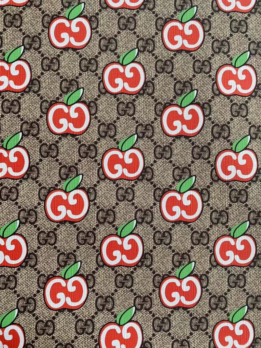Gucci Apple New Designer Fabric Leather Sheet for Sneakers - mingfabricstore