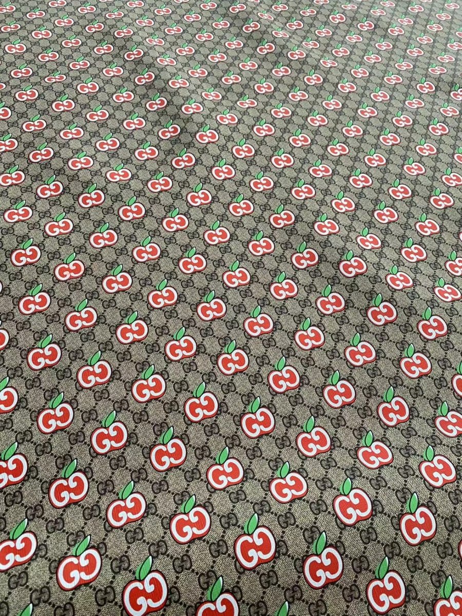 Gucci Apple New Designer Fabric Leather Sheet for Sneakers - mingfabricstore