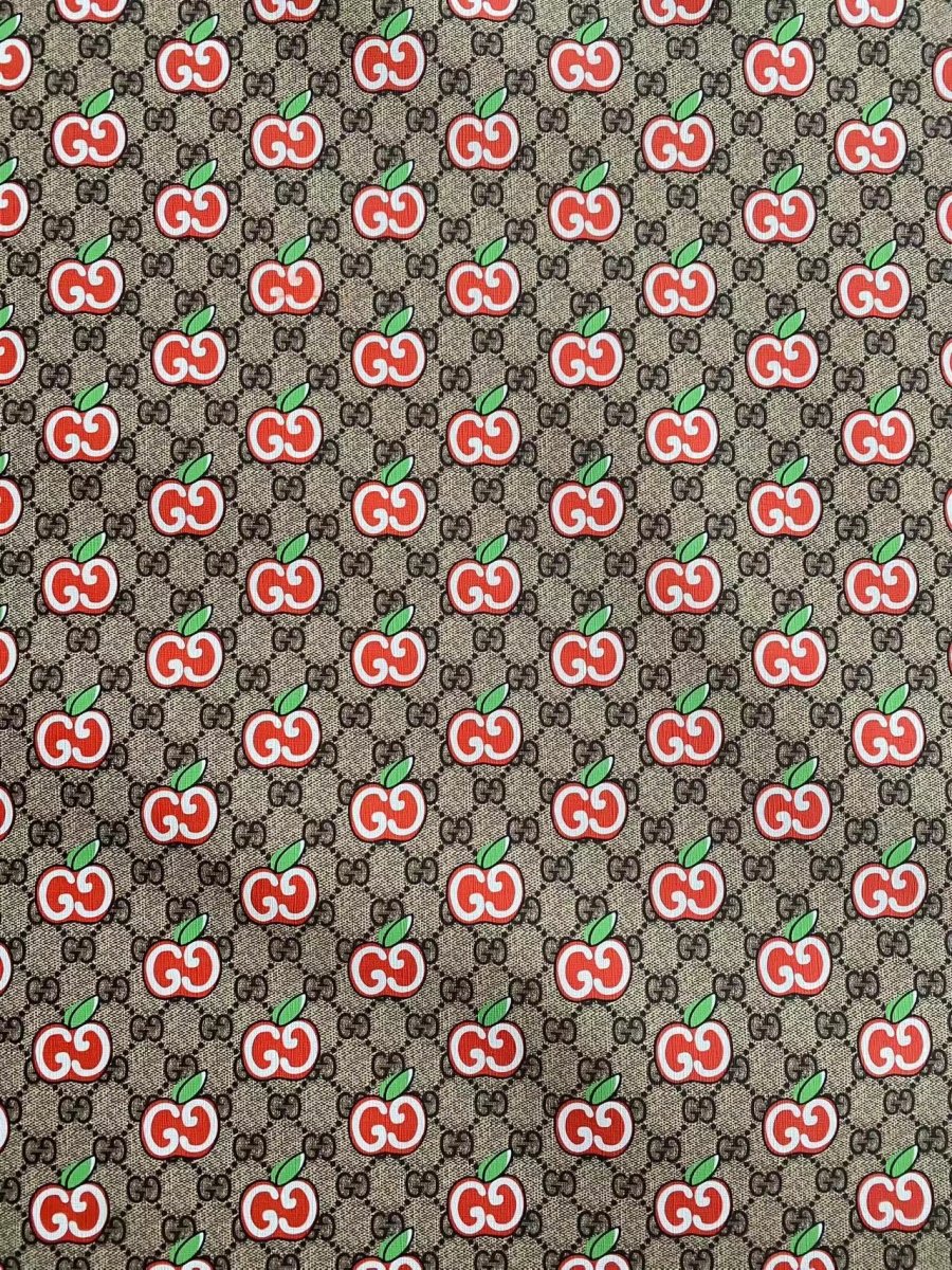 Gucci Apple New Designer Fabric Leather Sheet for Sneakers - mingfabricstore