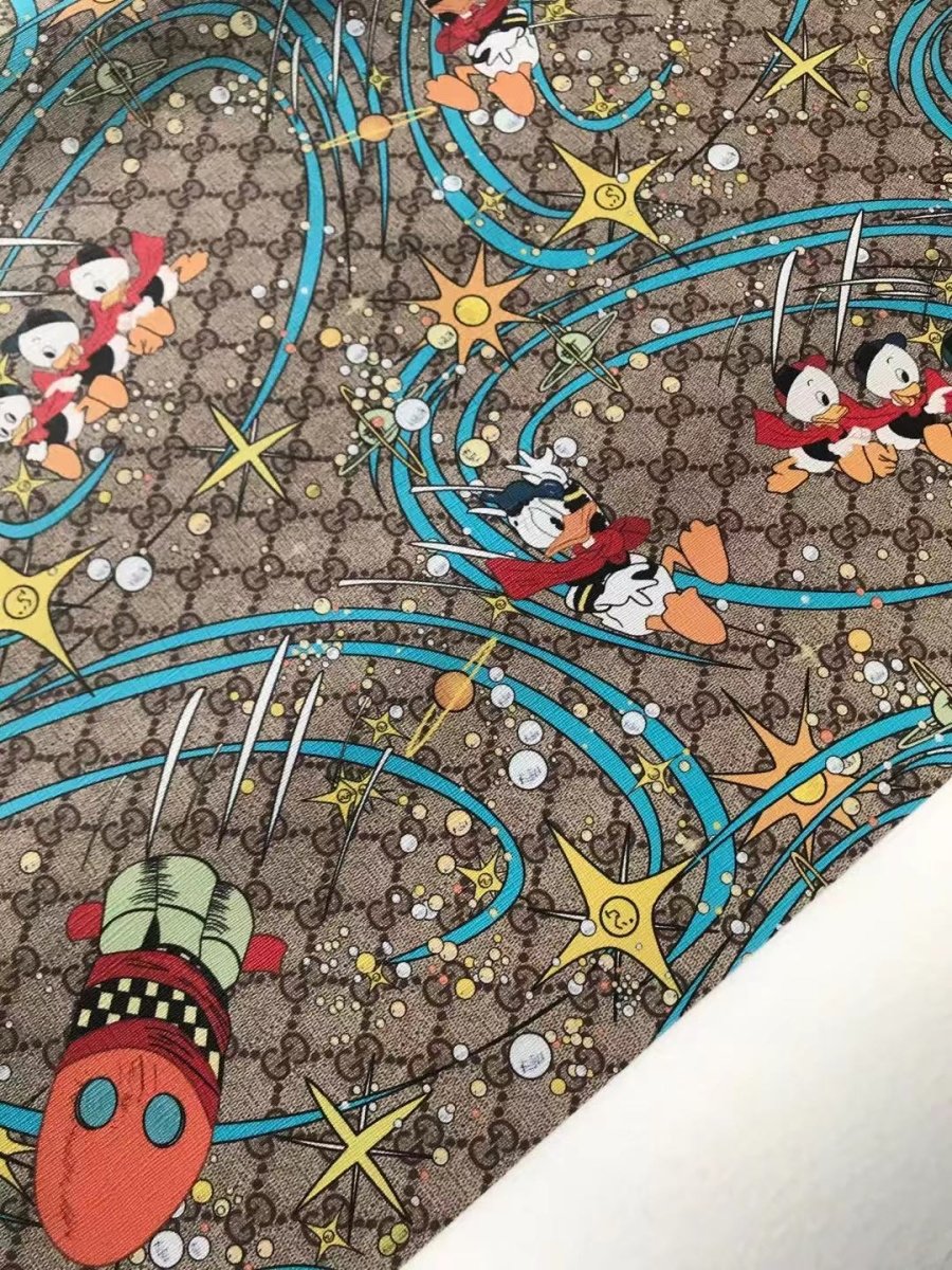 Gucci Cartoon Disney Donald Duck Leather for Bag - mingfabricstore