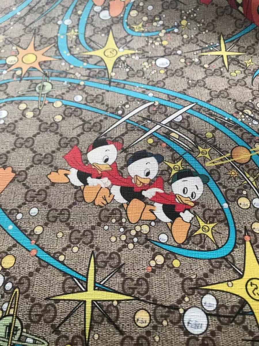 Gucci Cartoon Disney Donald Duck Leather for Bag - mingfabricstore