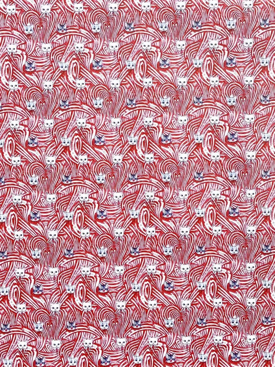 Gucci Cat Designer Faux Leather Vinyl Fabric for Handmade Sewing Project Custom Sneakers - mingfabricstore