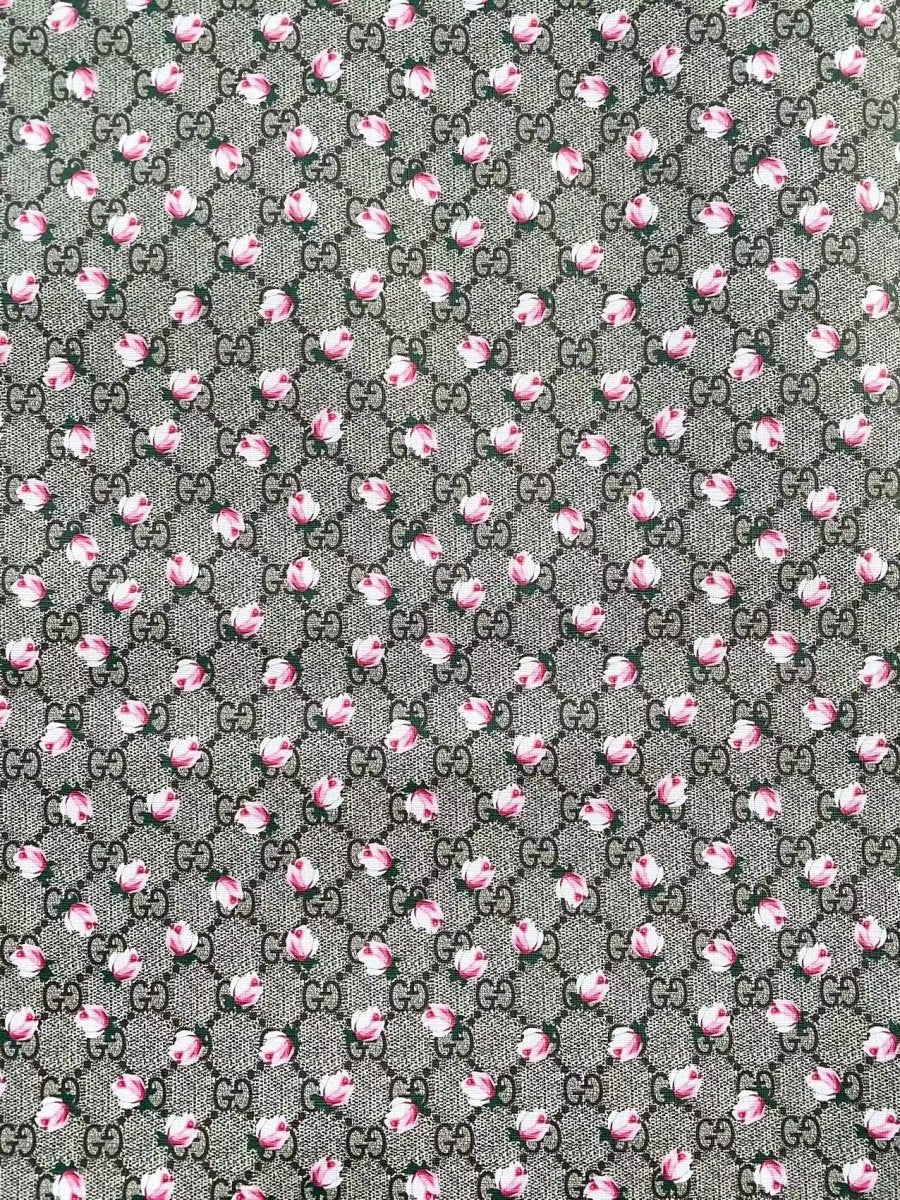 Gucci Flower Faux Leather Fabric for Sneakers Custom Shoes - mingfabricstore