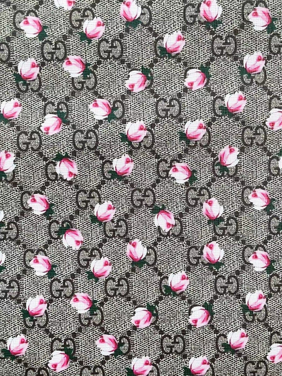 Gucci Flower Faux Leather Fabric for Sneakers Custom Shoes - mingfabricstore