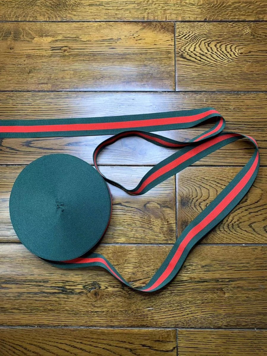 Gucci Green Red Woven Wrap Band Tape for Bag Furniture - mingfabricstore