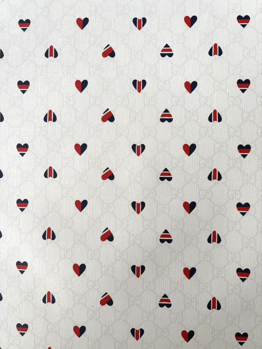 Gucci Heart Designer Vinyl Leather Piece for DIY Crafts Upholstery Hobby - mingfabricstore