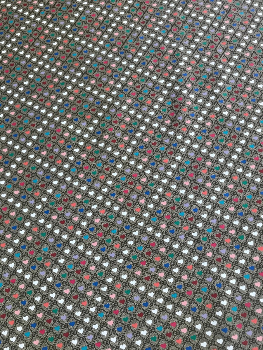 Gucci Heart Leather Fabric for Bag Shoe Custom - mingfabricstore