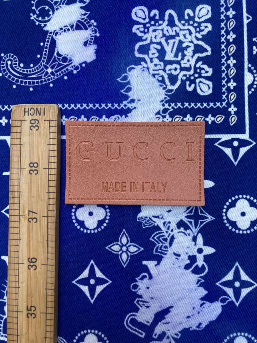 Gucci Purse Label Examples Gucci Leather Tag Label for Handmade Crafts DIY - mingfabricstore