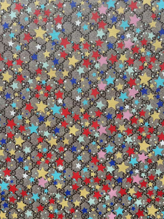 Gucci Star Spark Vinyl Leather for Watch Band DIY Upholstery Home Decor - mingfabricstore