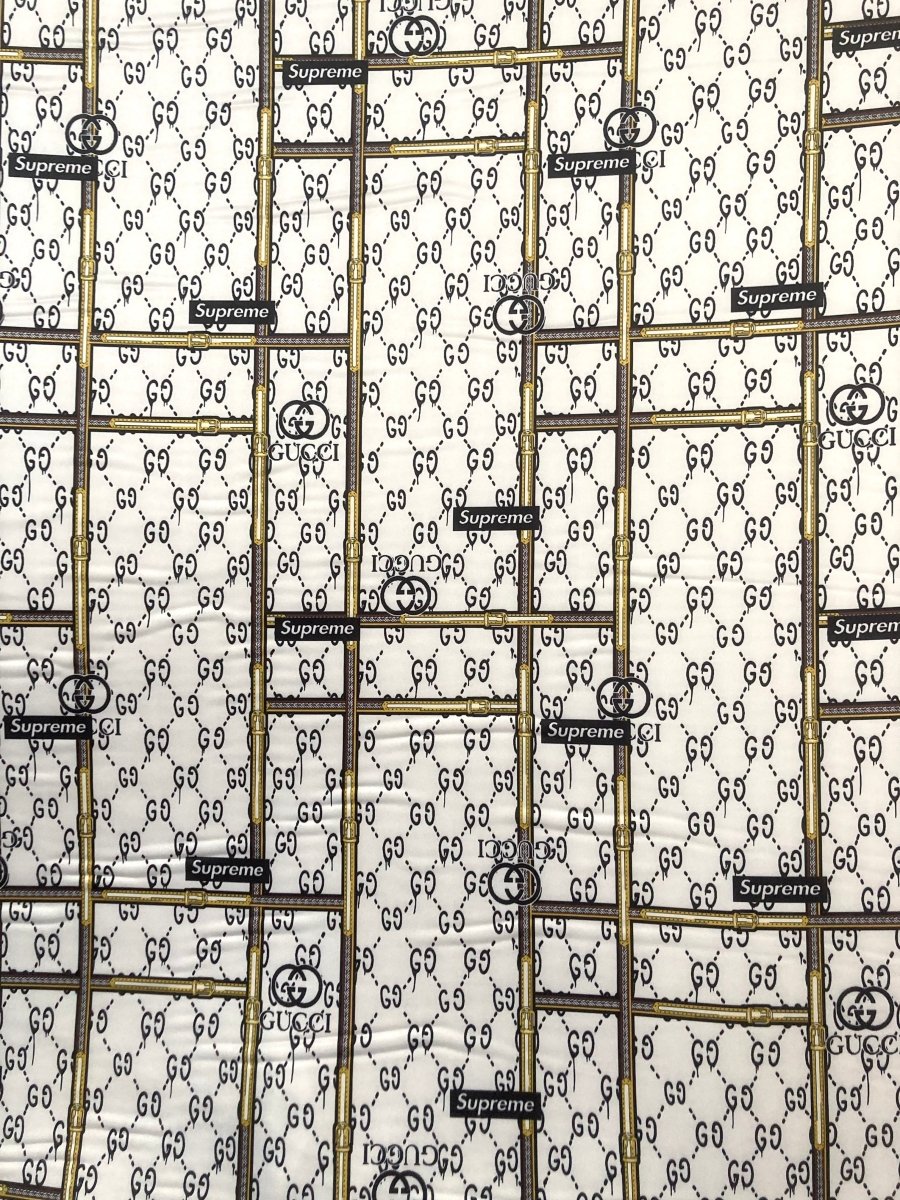 Gucci Supreme Satin Fabric for Pajama Custom DIY - mingfabricstore