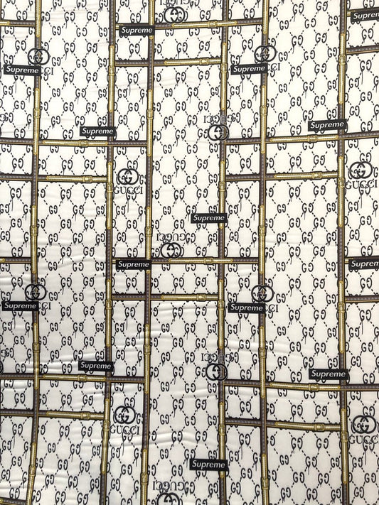 Gucci Supreme Satin Fabric for Pajama Custom DIY - mingfabricstore