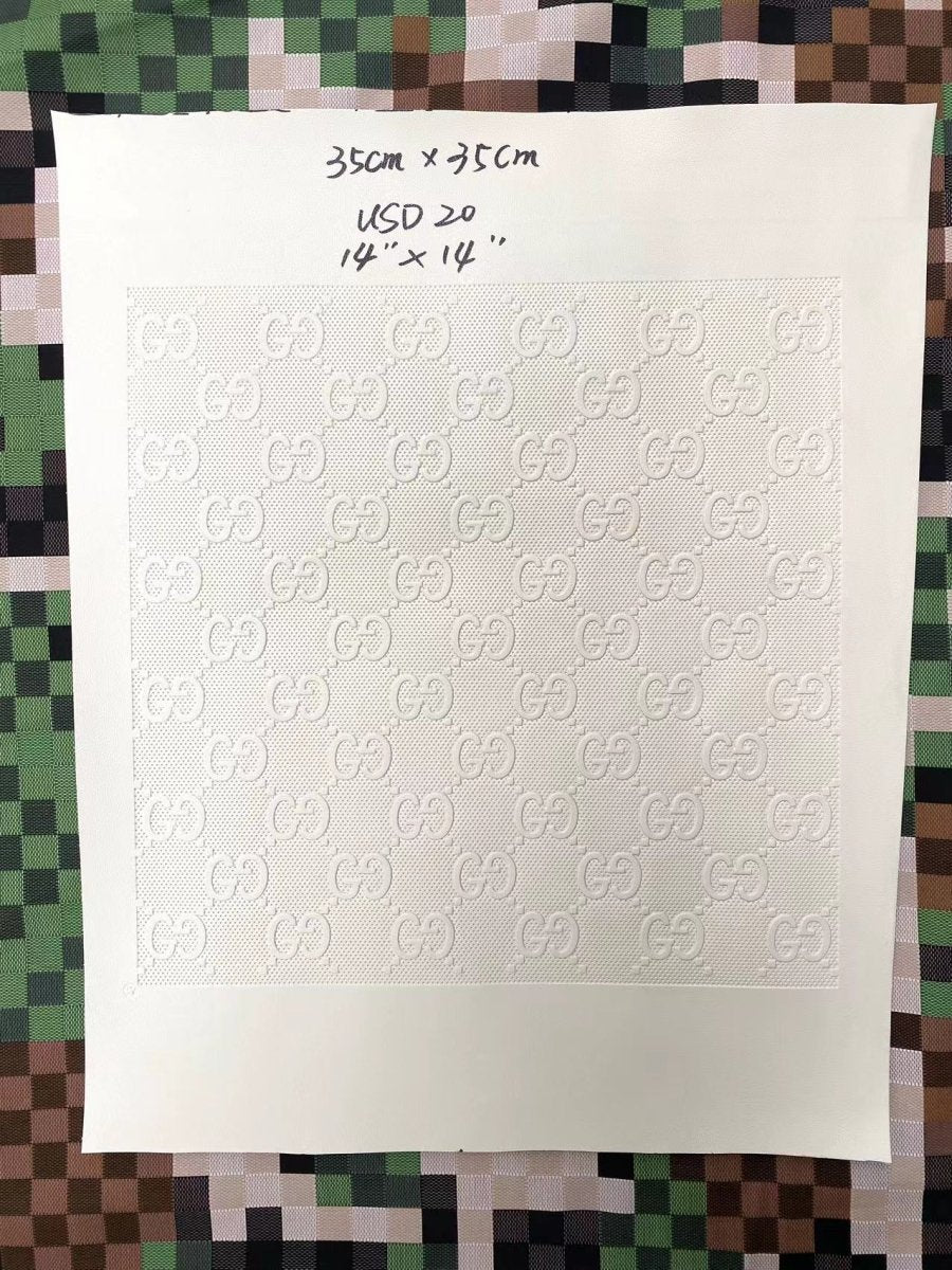Gucci Thick Shoe Leather Piece Material Embossed Supplier 14" by 14" - mingfabricstore