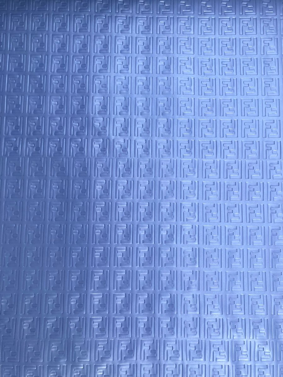 Handcraft Custom Material Mystery Blue Fendi Embossed Leather for Sneaker Uphill - mingfabricstore