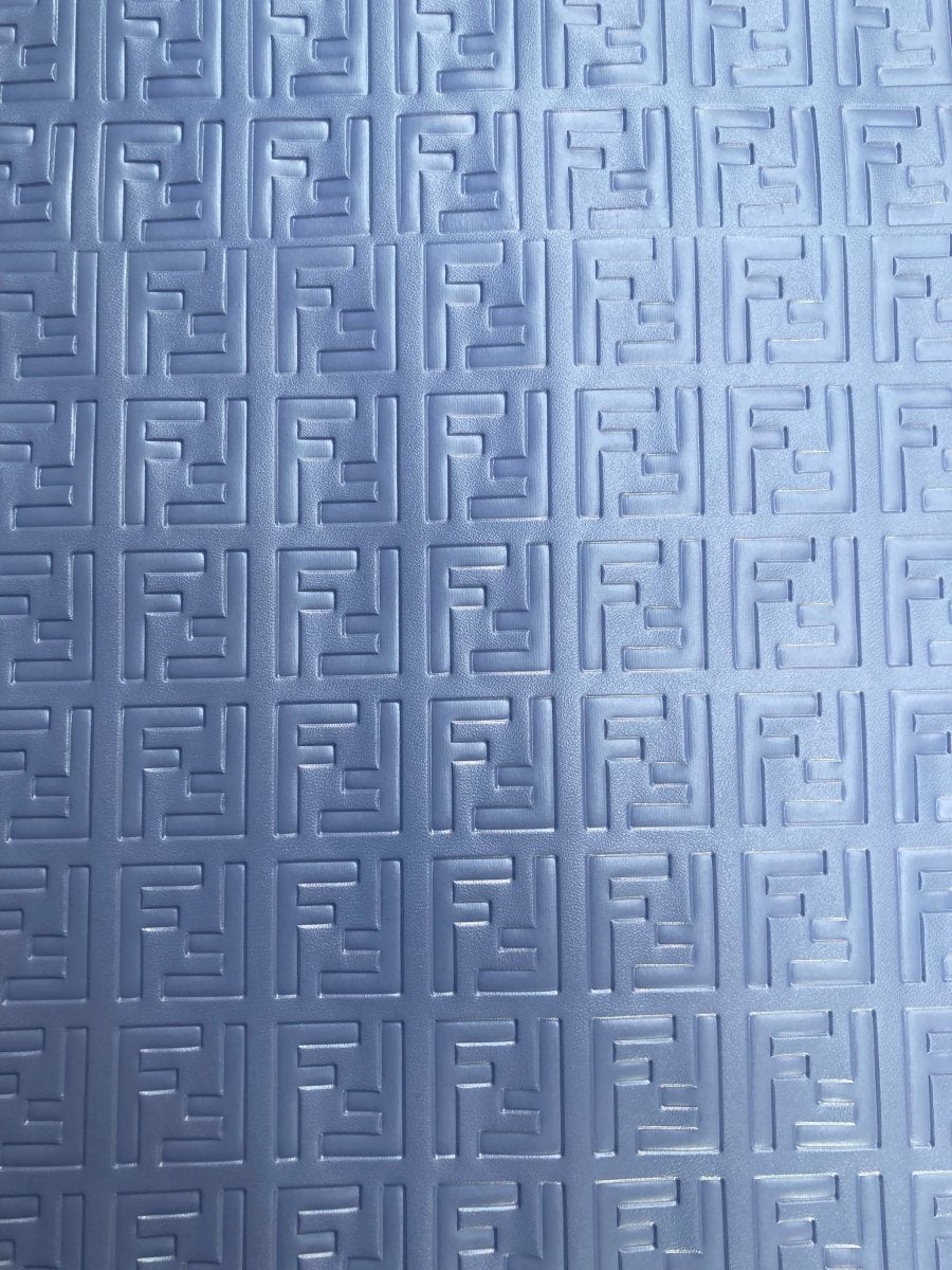Handcraft Custom Material Mystery Blue Fendi Embossed Leather for Sneaker Uphill - mingfabricstore
