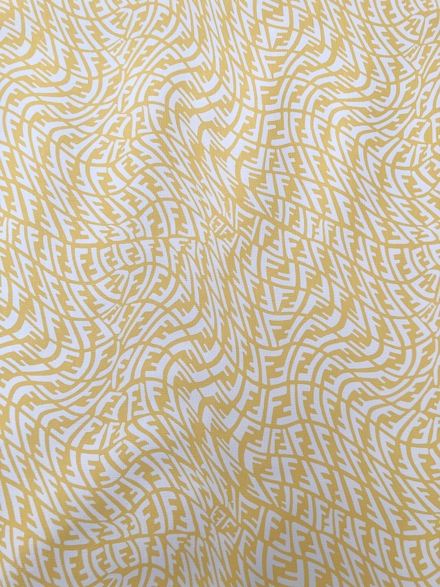 Handcraft Leather Fabric Yellow Wave Fendi Material for Custom Upholstery - mingfabricstore