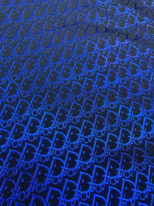 Handcrafts Blue Shiny Dior Fabric for Custom Sneakers - mingfabricstore