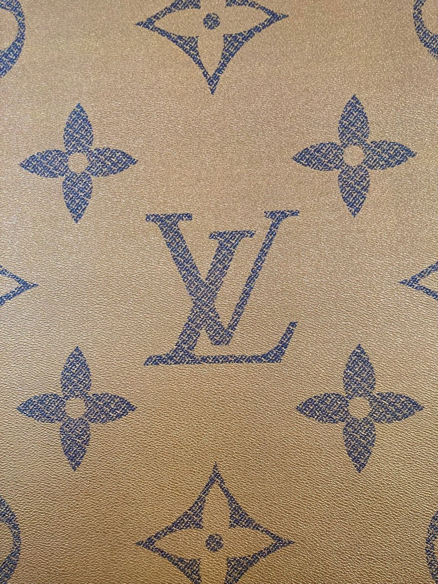 Handmade Bag Leather Custom Fabric Big Letter LV Vinyl - mingfabricstore