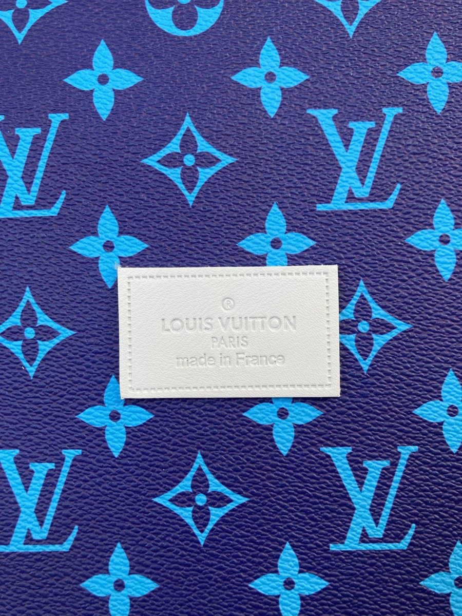 Handmade Craft White Authentic Leather LV Label - mingfabricstore