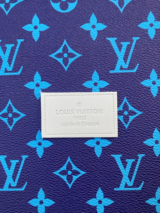 Handmade Craft White Authentic Leather LV Label - mingfabricstore
