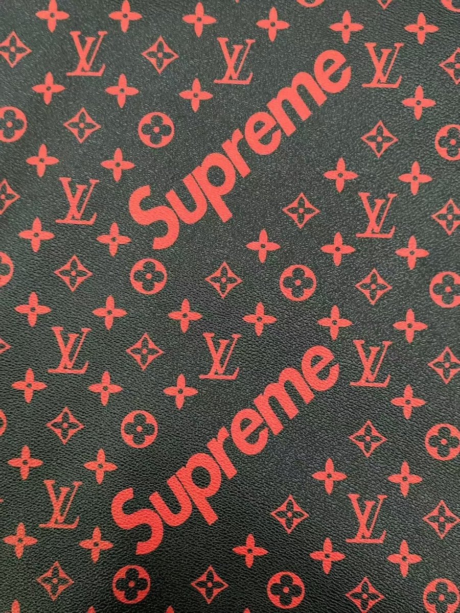 Handmade Crafting LV Supreme Vinyl Leather for Custom Car Upholstery - mingfabricstore