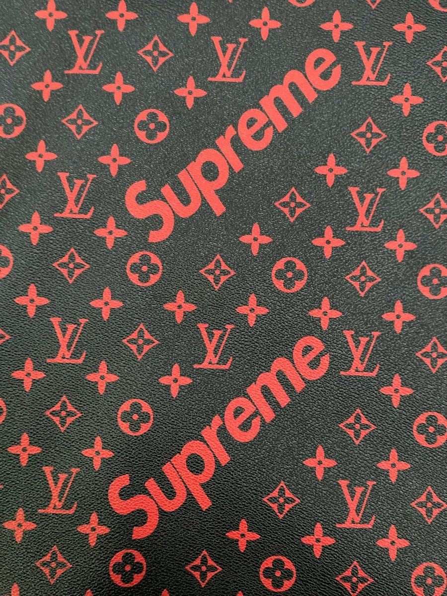 Handmade Crafting LV Supreme Vinyl Leather for Custom Car Upholstery - mingfabricstore
