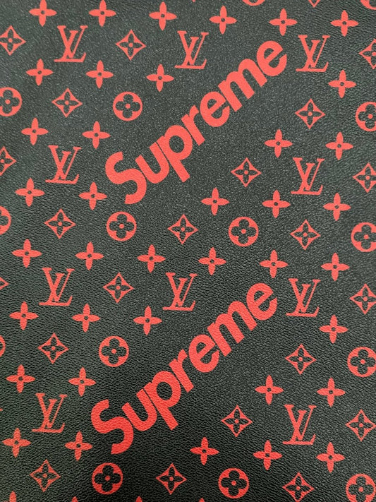 Handmade Crafting LV Supreme Vinyl Leather for Custom Car Upholstery - mingfabricstore
