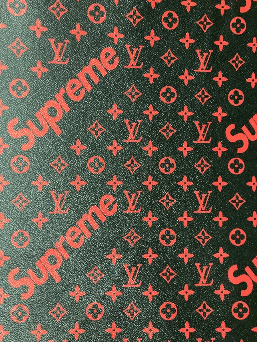 Handmade Crafting LV Supreme Vinyl Leather for Custom Car Upholstery - mingfabricstore