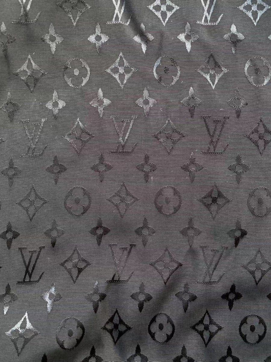 Handmade Crafts Black Louis Vuitton Jacquard Silk Fabric for DIY Custom - mingfabricstore