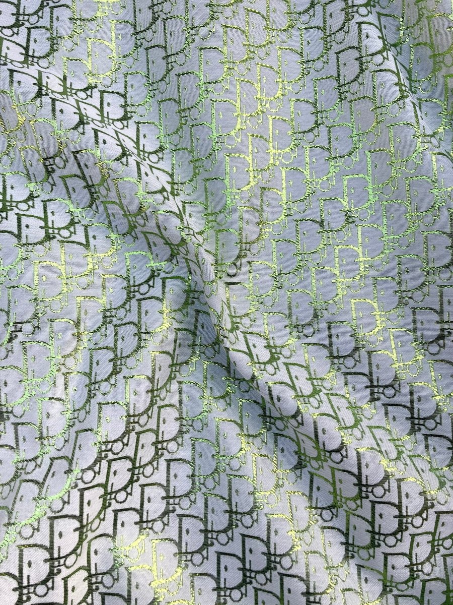 Handmade Crafts Fabric Green Shiny Dior for Custom Sewing - mingfabricstore
