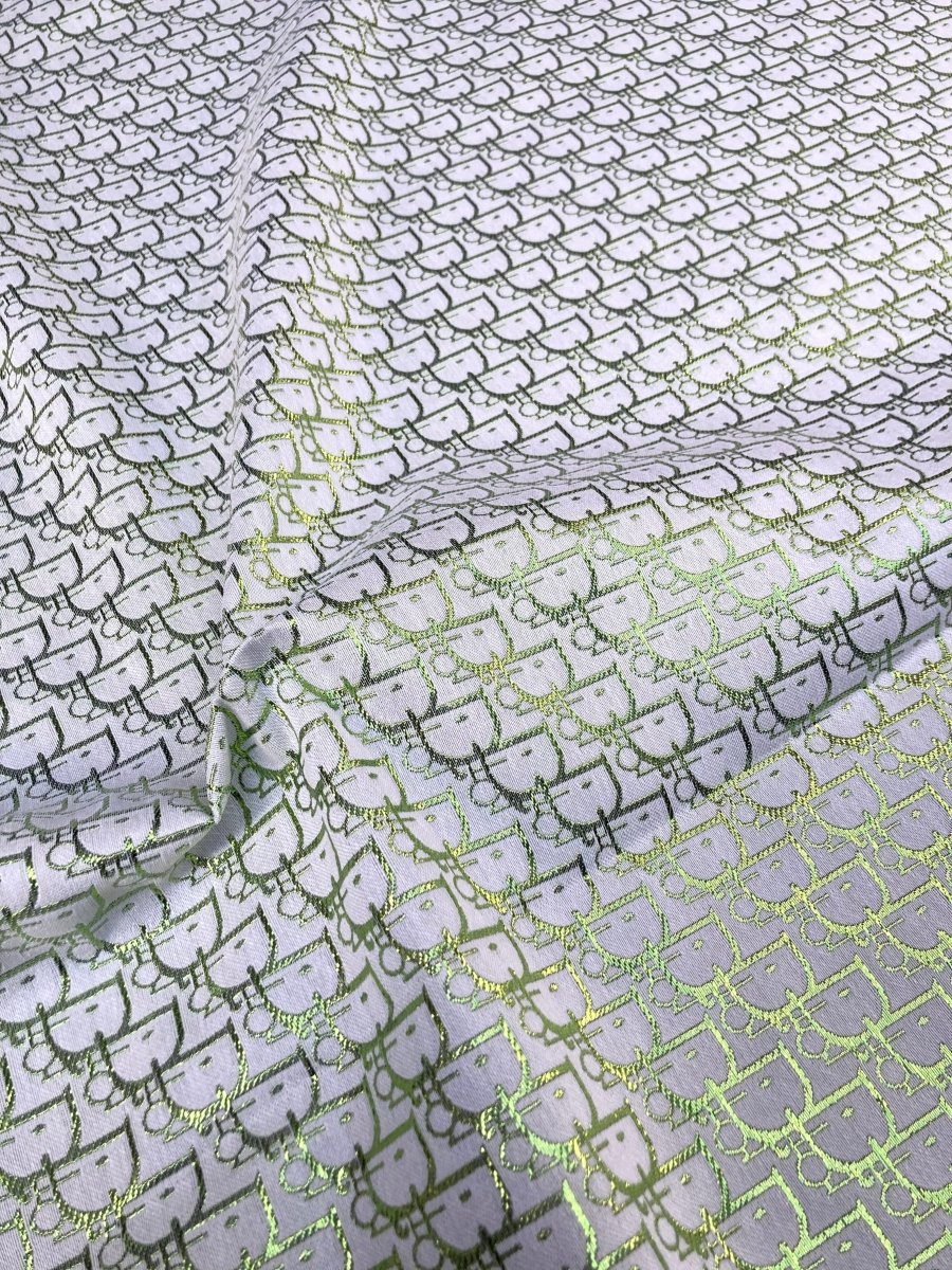 Handmade Crafts Fabric Green Shiny Dior for Custom Sewing - mingfabricstore