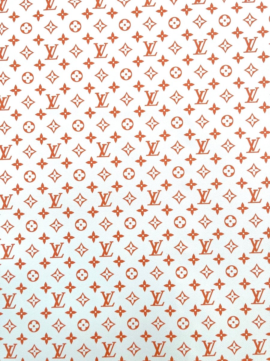 Handmade Custom Orange LV Vinyl for Sneakers - mingfabricstore