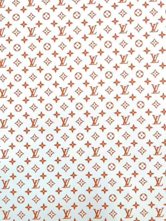 Handmade Custom Orange LV Vinyl for Sneakers - mingfabricstore